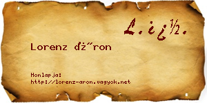 Lorenz Áron névjegykártya